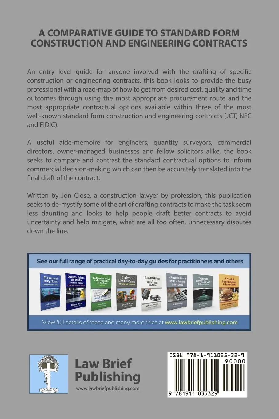 Rückseite: 9781911035329 | A Comparative Guide to Standard Form Construction and Engineering...