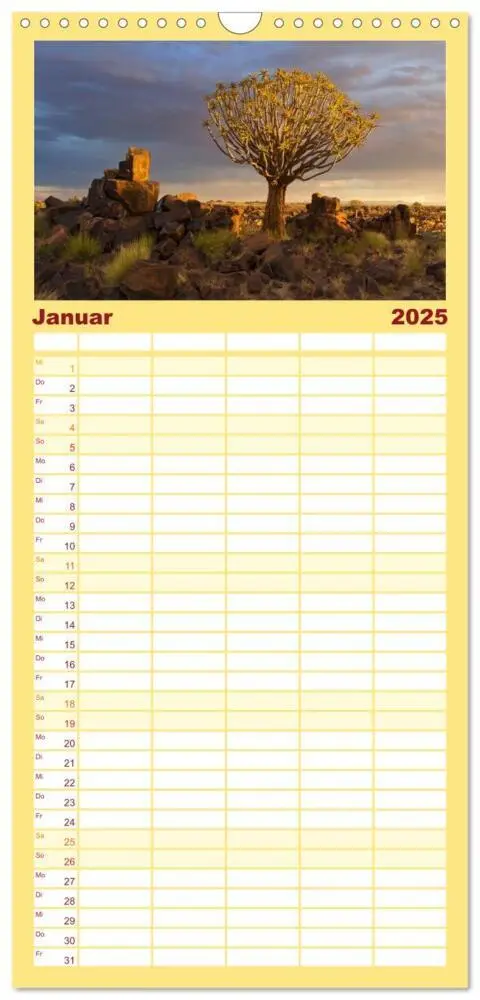 Bild: 9783457115329 | Familienplaner 2025 - Fantastisches Namibia mit 5 Spalten...