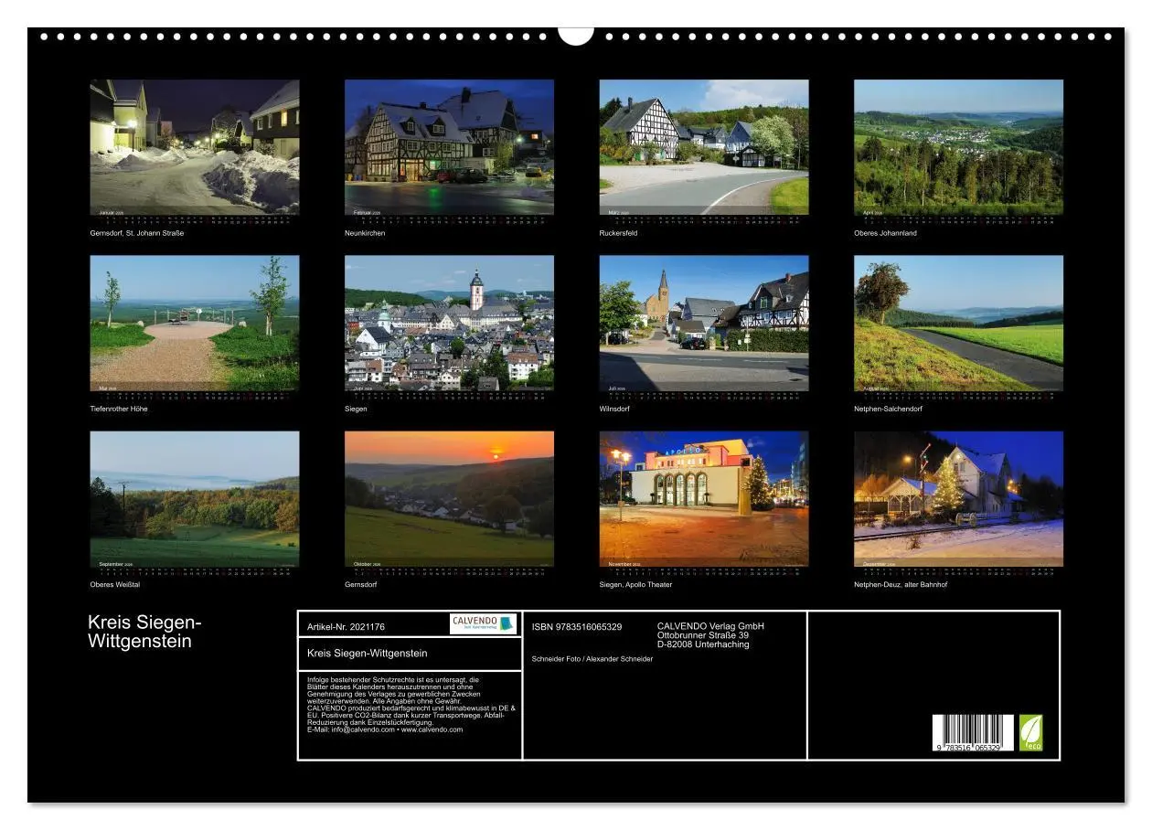 Bild: 9783516065329 | Kreis Siegen-Wittgenstein (Wandkalender 2026 DIN A2 quer), CALVENDO...