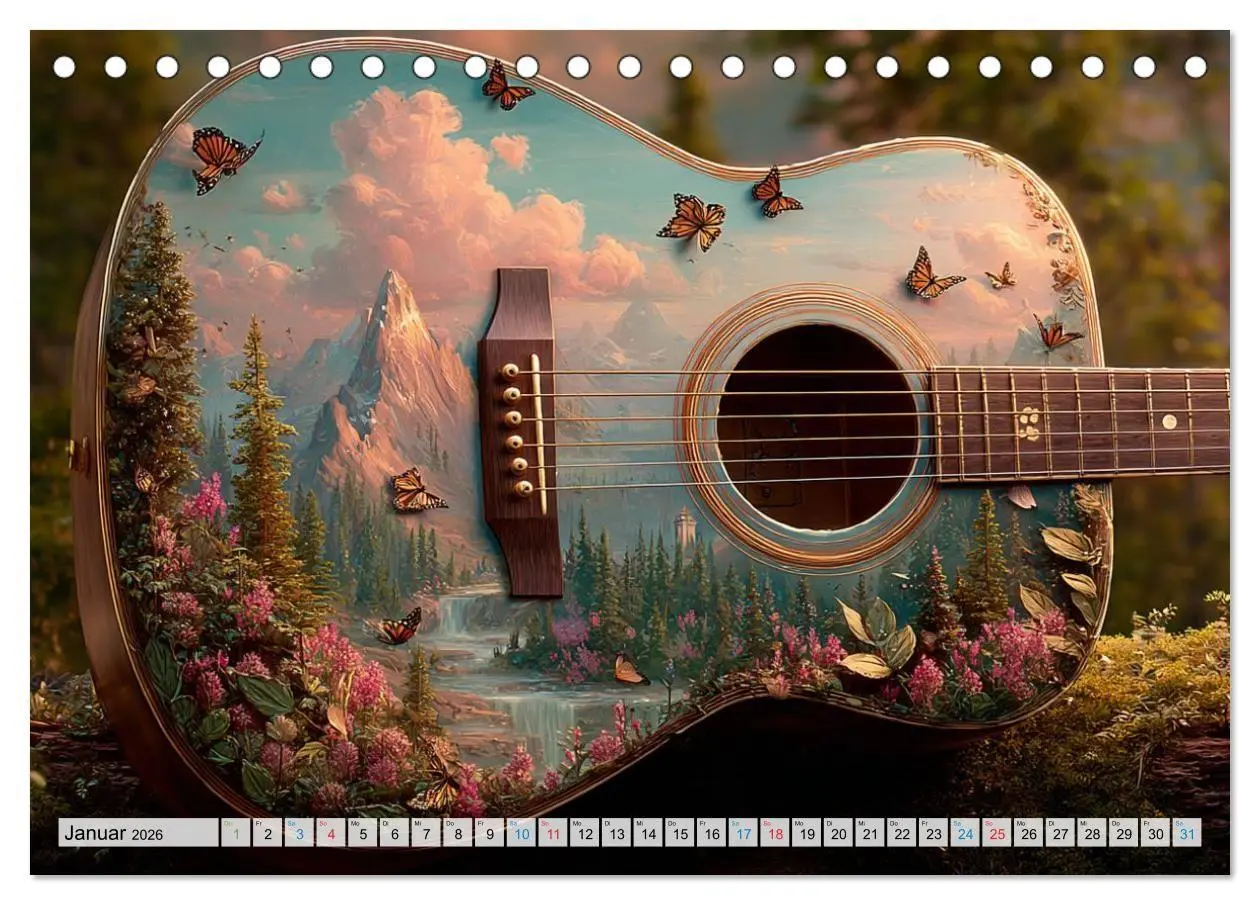 Bild: 9783516685329 | Saitenzauber - Gitarren im Bilderklang (Tischkalender 2026 DIN A5...