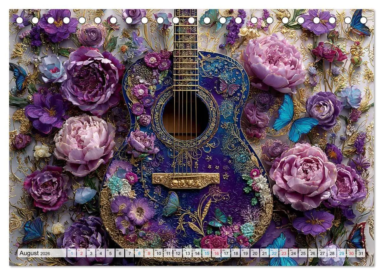Bild: 9783516685329 | Saitenzauber - Gitarren im Bilderklang (Tischkalender 2026 DIN A5...