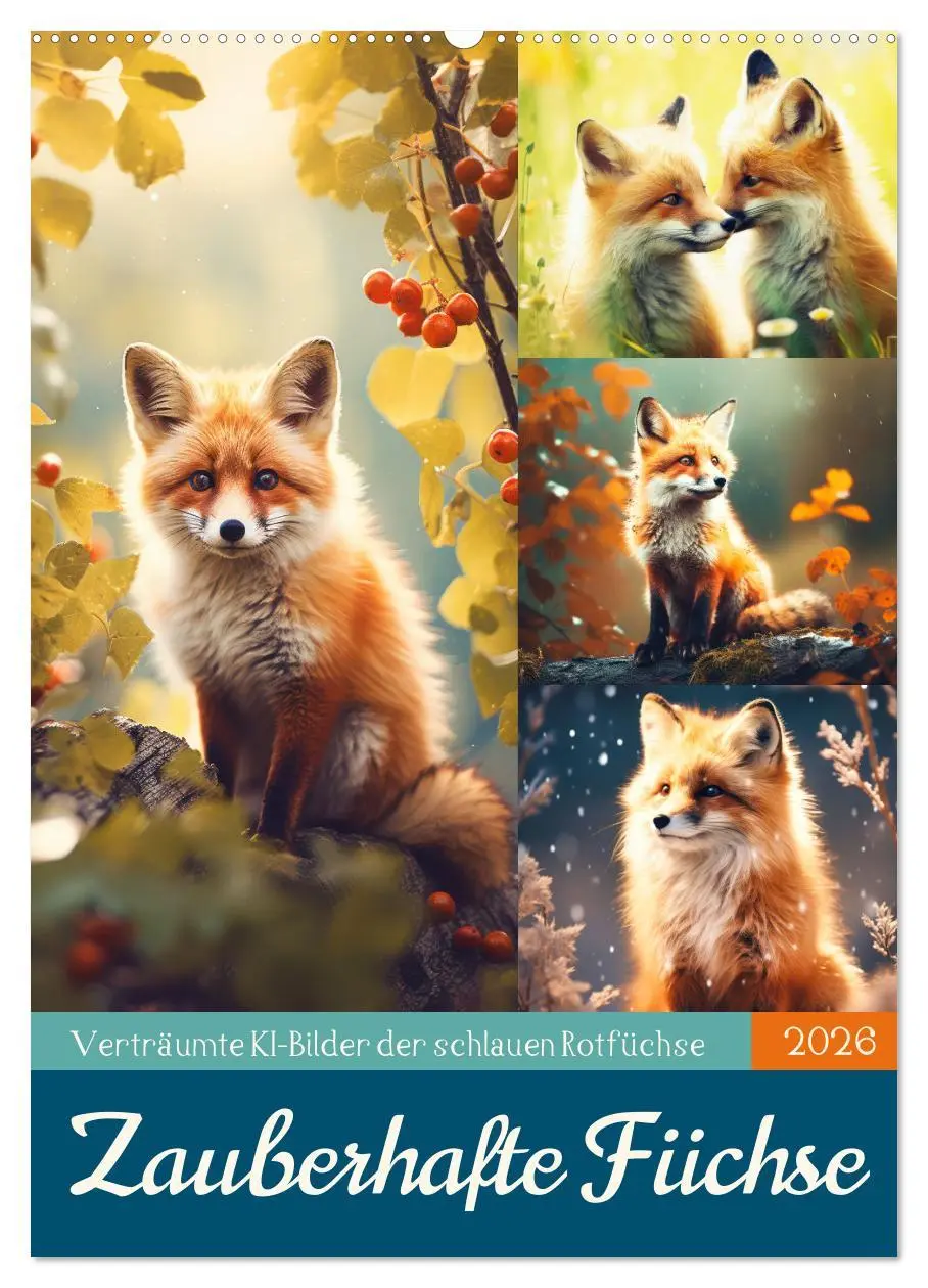 Cover: 9783516295429 | Zauberhafte Füchse (Wandkalender 2026 DIN A2 hoch), CALVENDO...