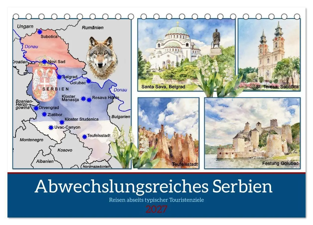 Cover: 9783516815429 | Abwechslungsreiches Serbien (Tischkalender 2027 DIN A5 quer),...