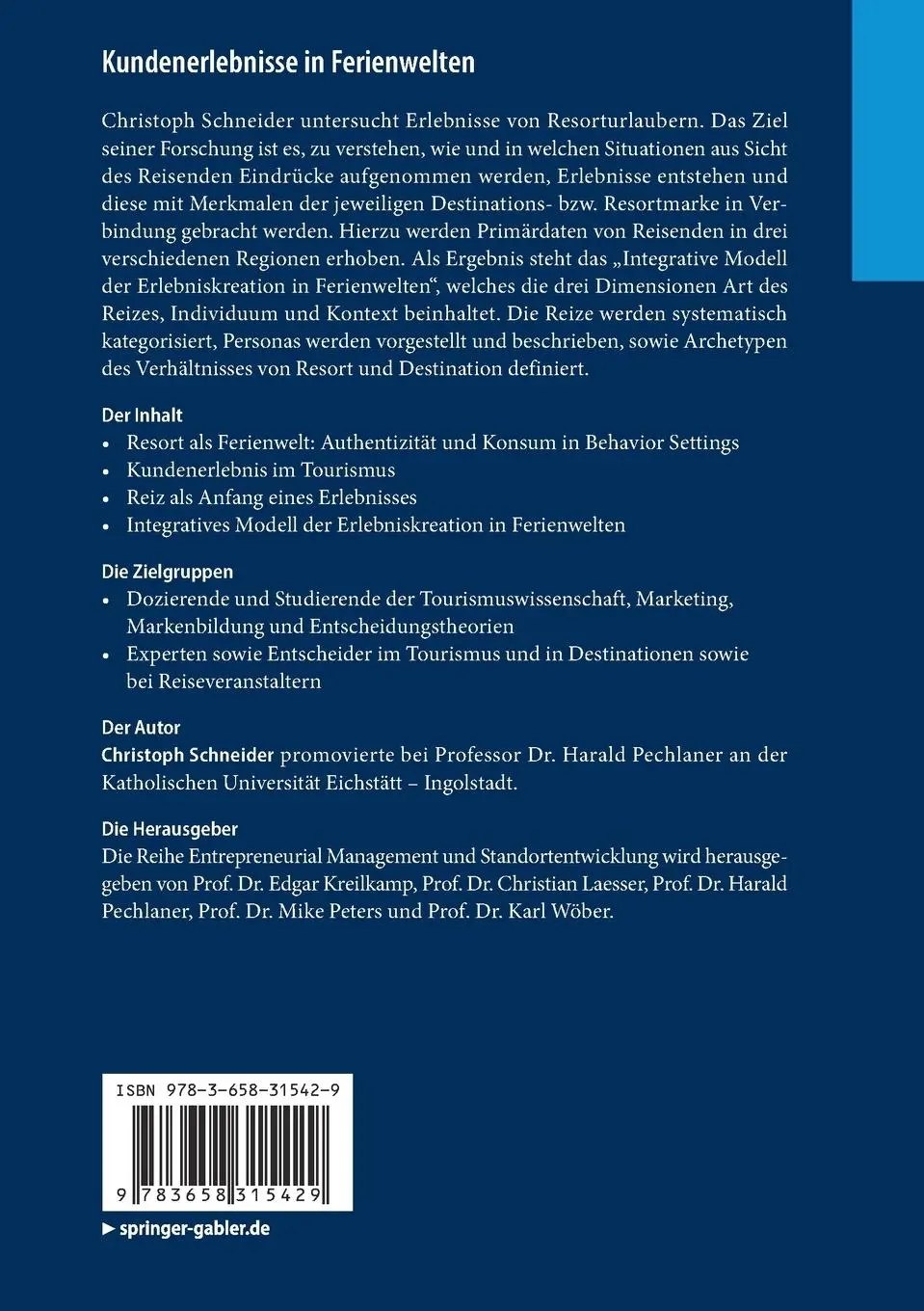 Rückseite: 9783658315429 | Kundenerlebnisse in Ferienwelten | Christoph Schneider | Taschenbuch