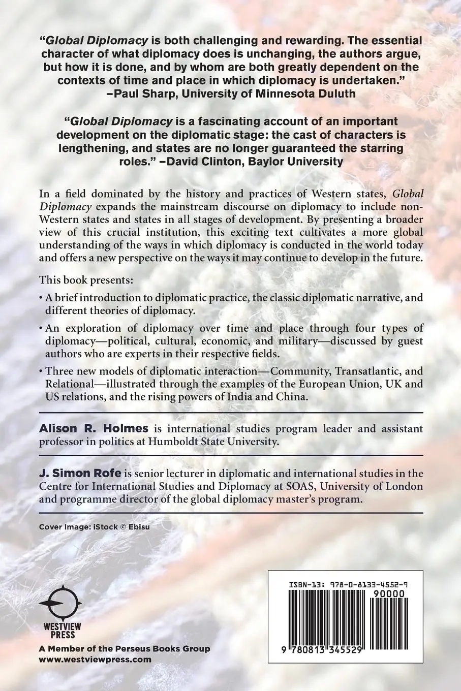 Rückseite: 9780813345529 | Global Diplomacy | Theories, Types, and Models | Alison Holmes (u. a.)