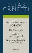 Cover: 9783446205529 | Aufzeichnungen 1954-1993 | Elias Canetti | Buch | 480 S. | Deutsch