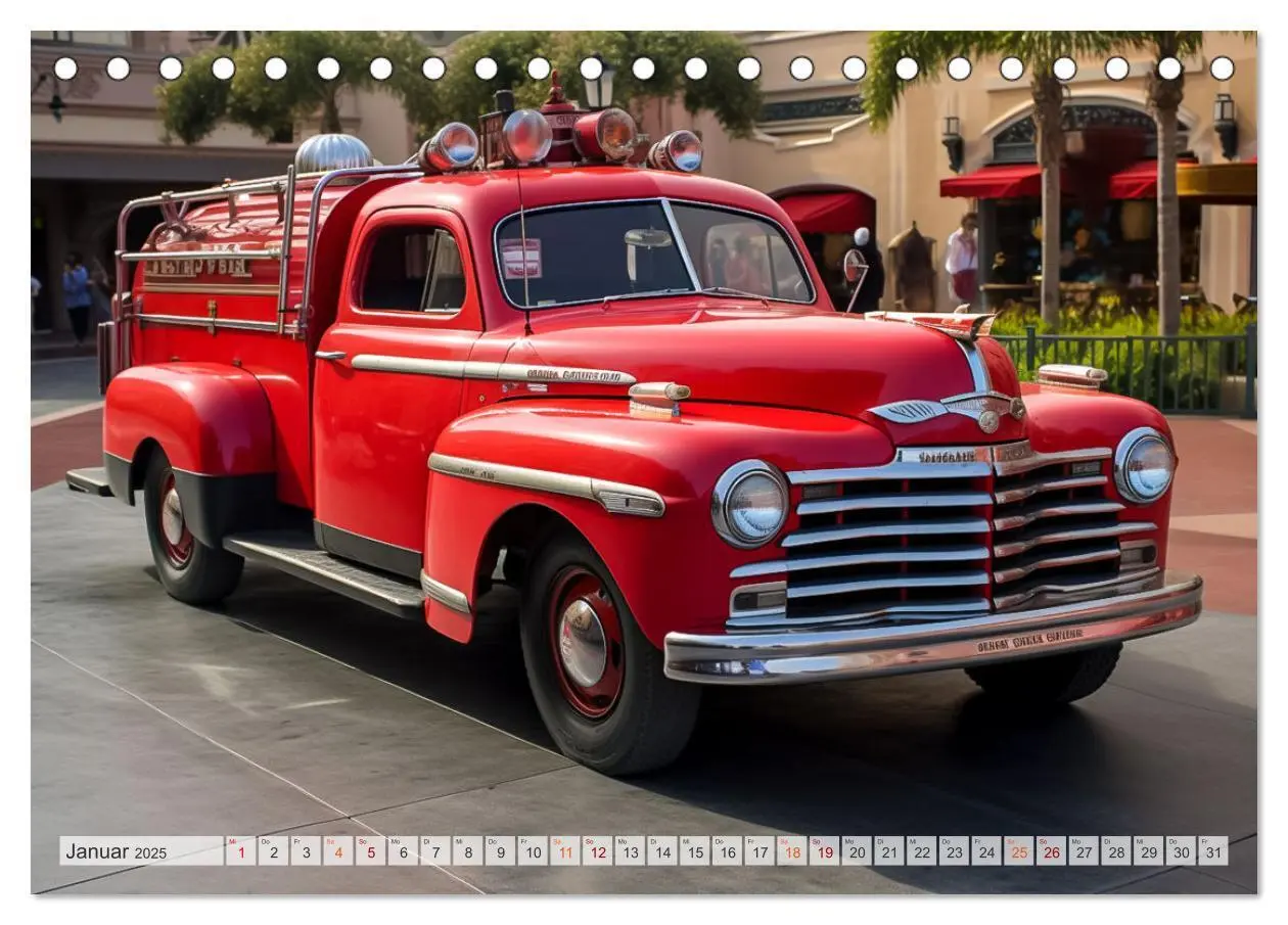 Bild: 9783383905629 | Fantastische Nostalgie Feurwehrautos (Tischkalender 2025 DIN A5...