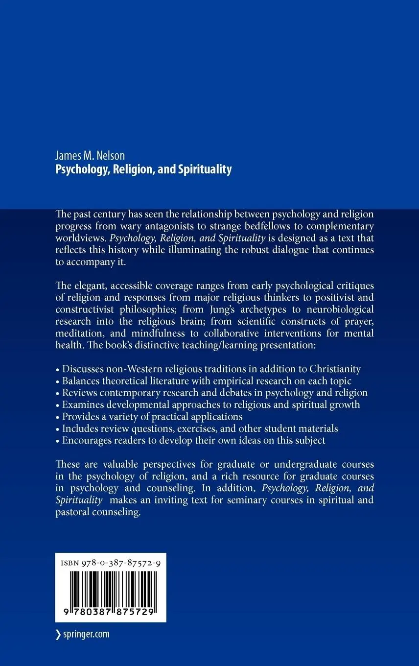 Rückseite: 9780387875729 | Psychology, Religion, and Spirituality | James M. Nelson | Buch | 2009