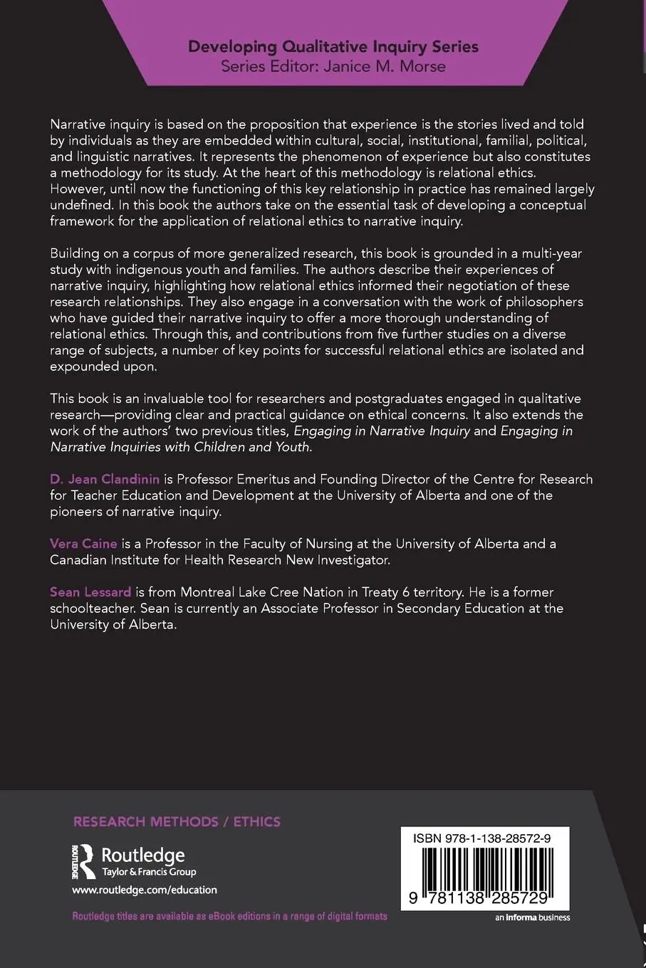 Rückseite: 9781138285729 | The Relational Ethics of Narrative Inquiry | D. Jean Clandinin (u. a.)