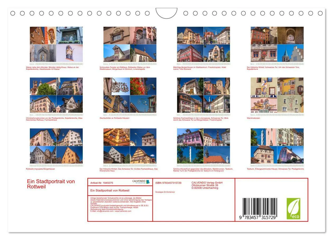 Bild: 9783457315729 | Ein Stadtportrait von Rottweil (Wandkalender 2026 DIN A4 quer),...
