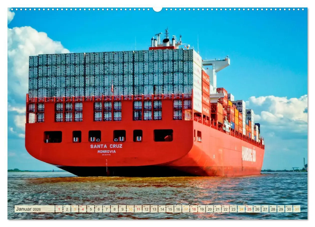 Bild: 9783457865729 | Containerschiffe auf der Elbe (Wandkalender 2026 DIN A2 quer),...