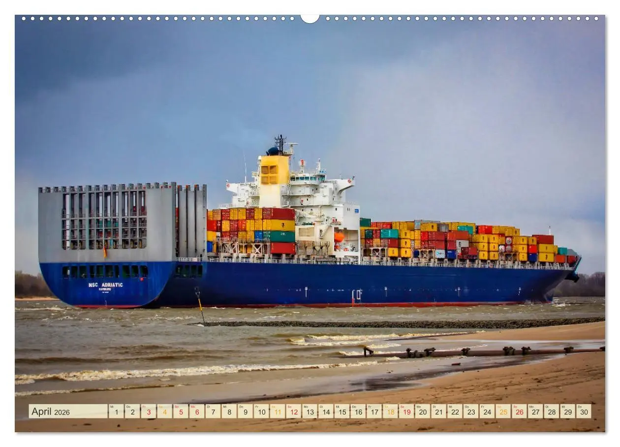 Bild: 9783457865729 | Containerschiffe auf der Elbe (Wandkalender 2026 DIN A2 quer),...
