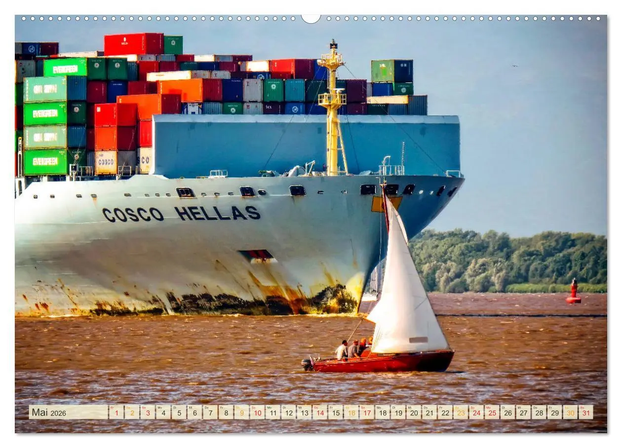 Bild: 9783457865729 | Containerschiffe auf der Elbe (Wandkalender 2026 DIN A2 quer),...
