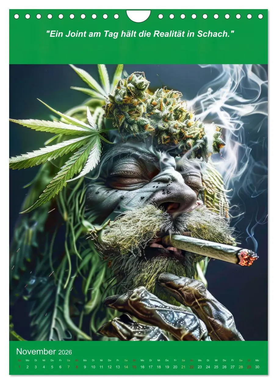 Bild: 9783516265729 | Der humoristische Cannabis Kalender (Wandkalender 2026 DIN A4...