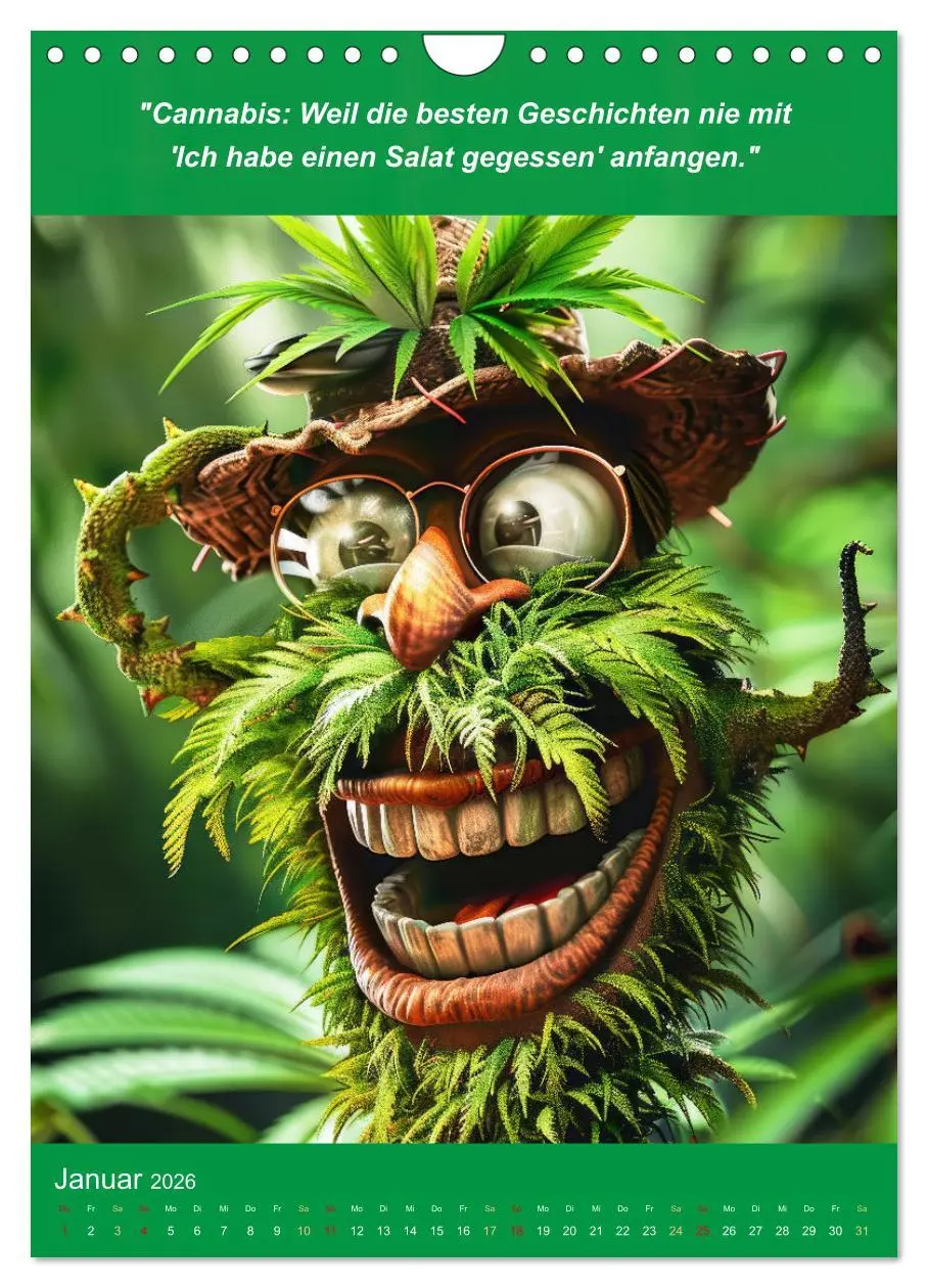 Bild: 9783516265729 | Der humoristische Cannabis Kalender (Wandkalender 2026 DIN A4...