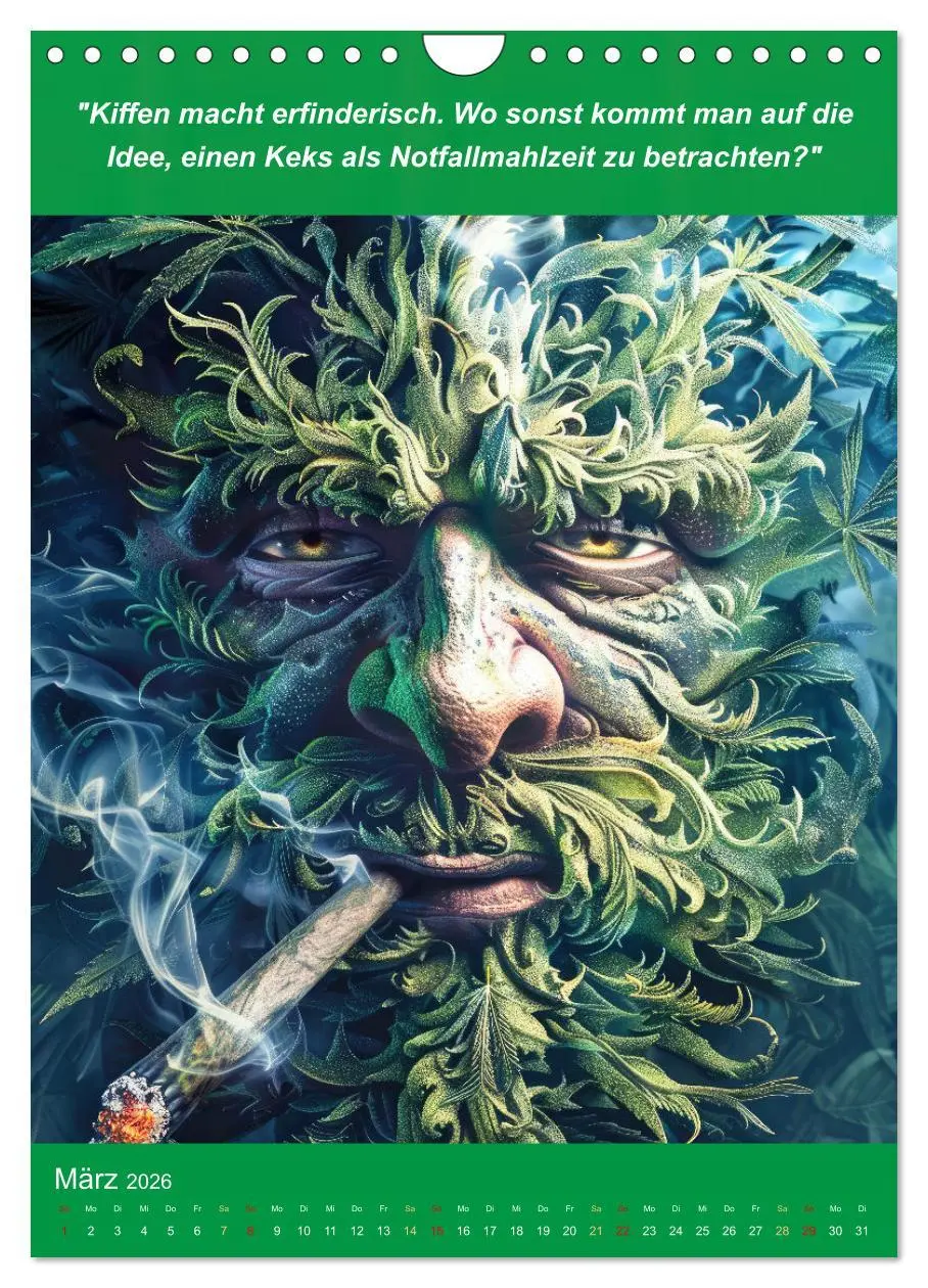 Bild: 9783516265729 | Der humoristische Cannabis Kalender (Wandkalender 2026 DIN A4...