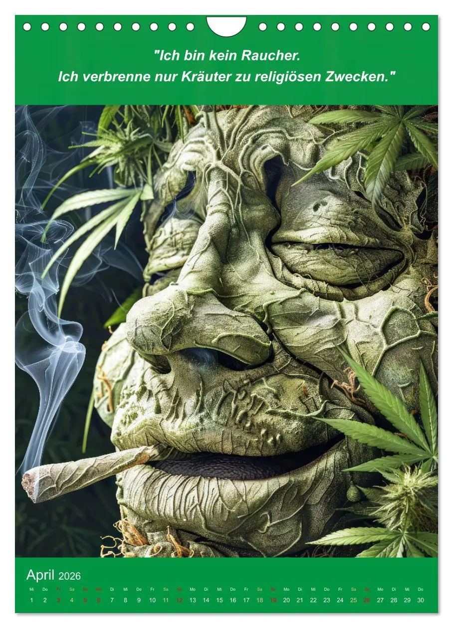 Bild: 9783516265729 | Der humoristische Cannabis Kalender (Wandkalender 2026 DIN A4...