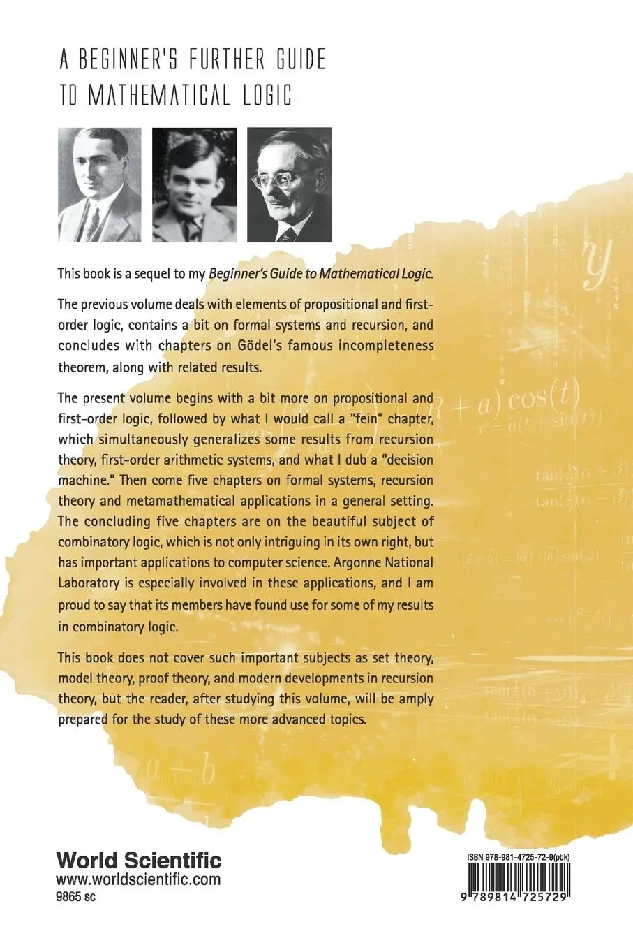 Rückseite: 9789814725729 | BEGINNER'S FURTHER GUIDE TO MATHEMATICAL LOGIC, A | Raymond Smullyan