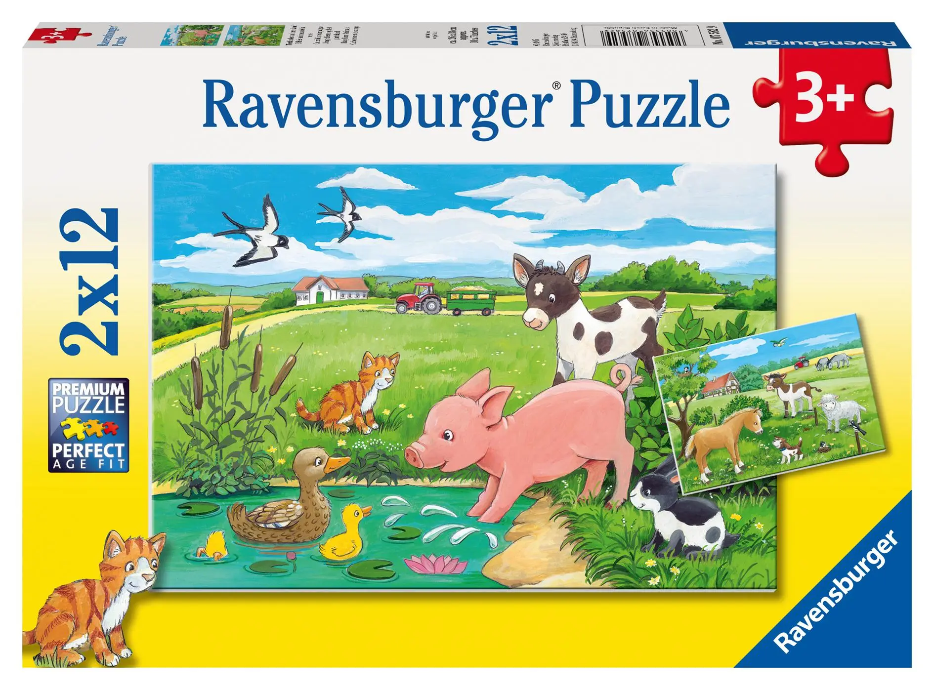 Cover: 4005556075829 | Tierkinder auf dem Land. Puzzle 2 x 12 Teile | Spiel | 07582 | Deutsch