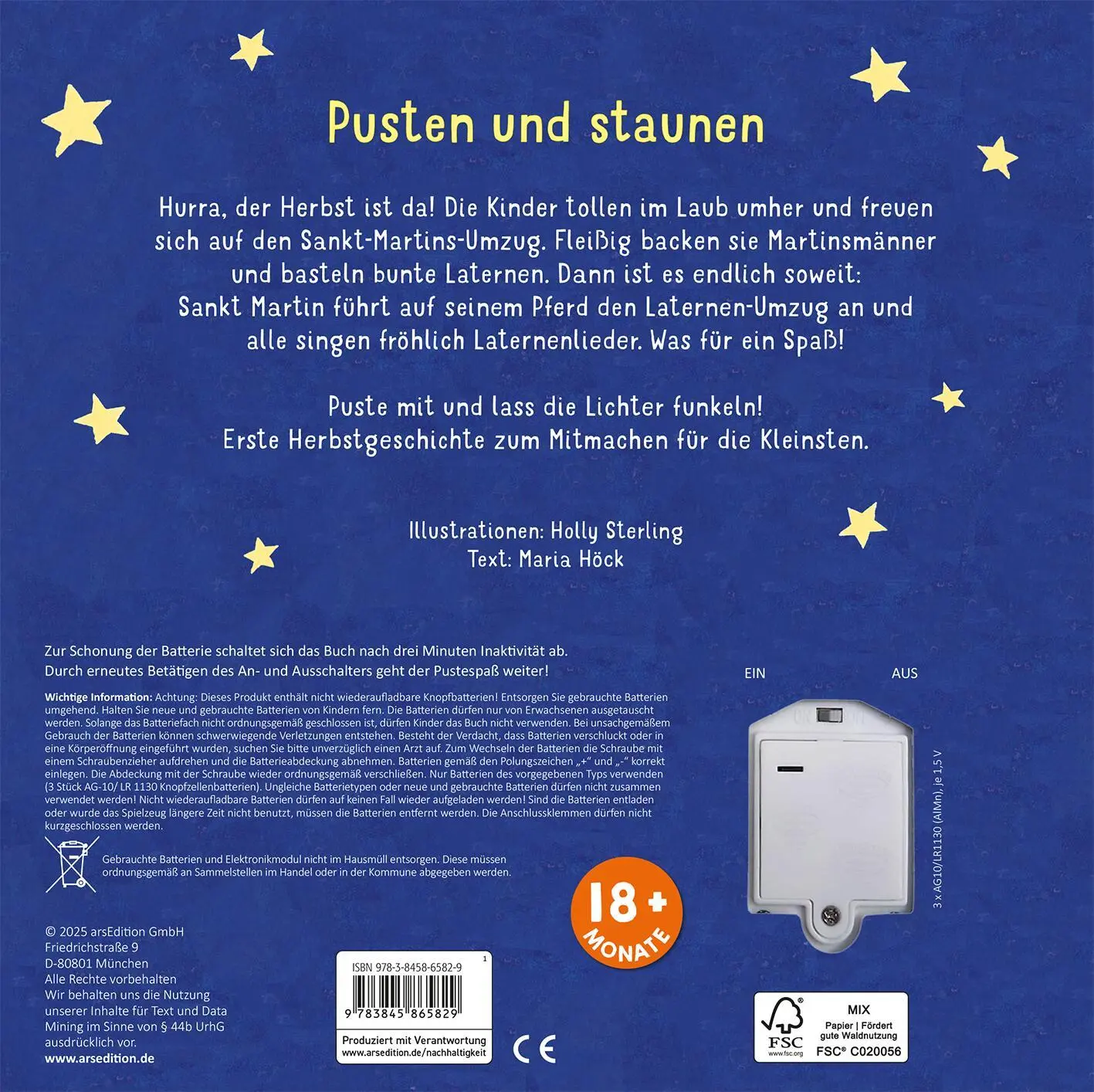 Rückseite: 9783845865829 | Mein liebstes Pustebuch - Ich geh mit meiner Laterne | Maria Höck