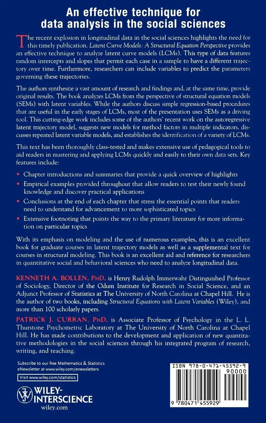 Rückseite: 9780471455929 | Latent Curve Models | A Structural Equation Perspective | Buch | 2005