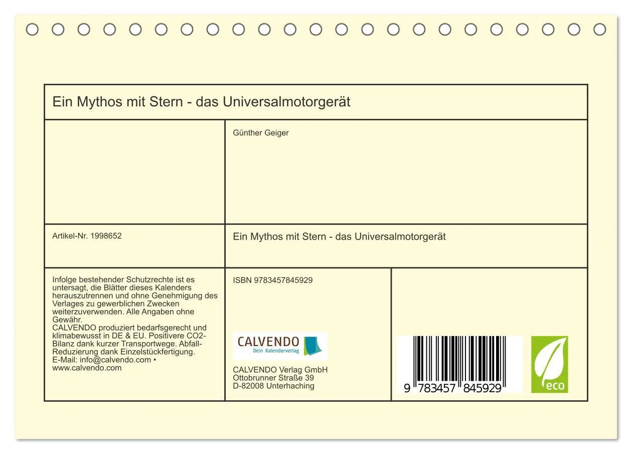 Bild: 9783457845929 | Ein Mythos mit Stern - das Universalmotorgerät (Tischkalender 2026...