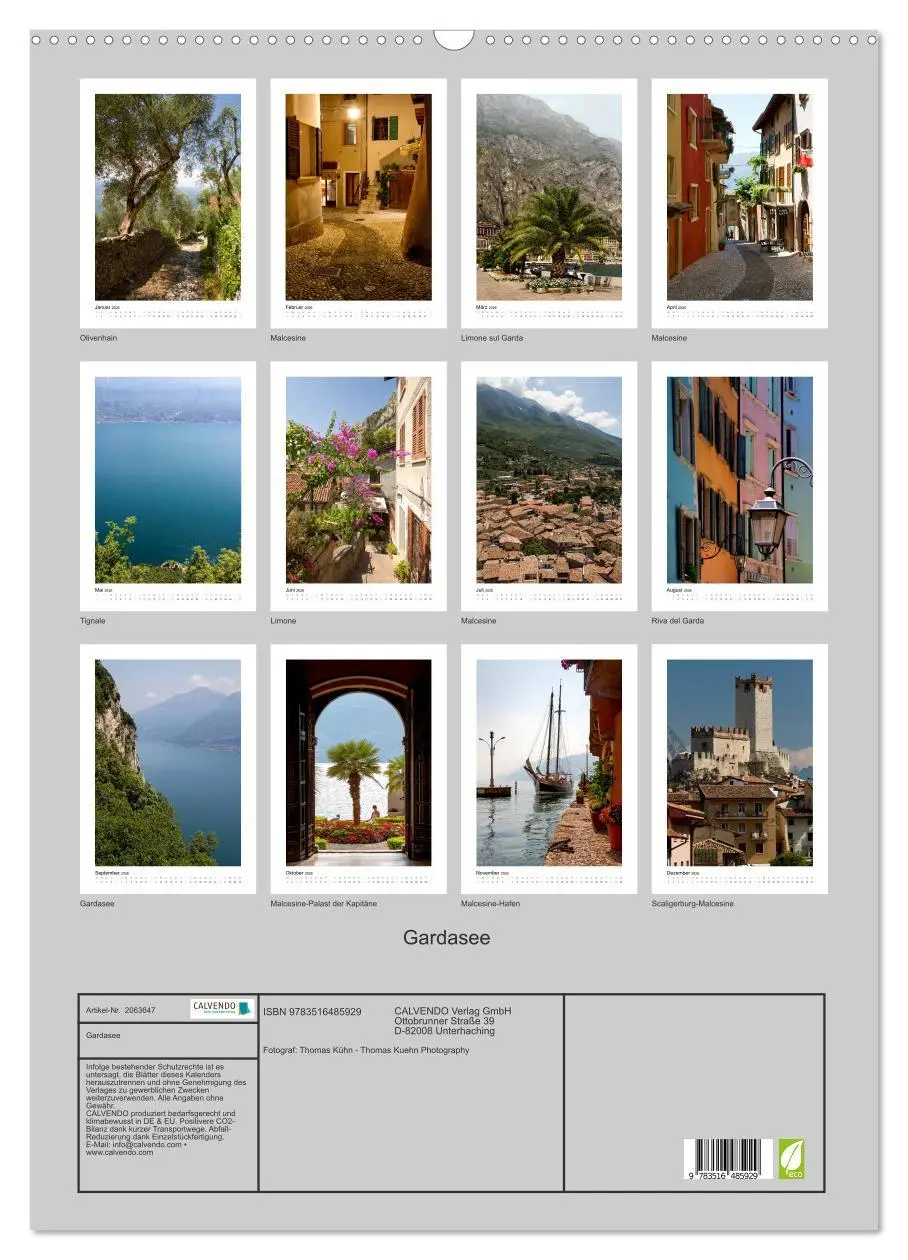 Bild: 9783516485929 | Gardasee (Wandkalender 2026 DIN A2 hoch), CALVENDO Monatskalender