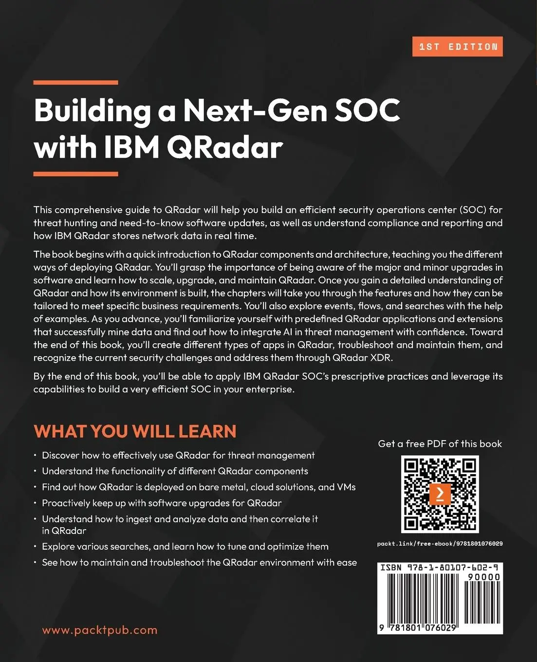 Rückseite: 9781801076029 | Building a Next-Gen SOC with IBM QRadar | Ashish M Kothekar | Buch