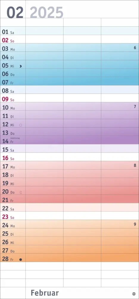 Bild: 9783756406029 | Bunte Wochen Planer für 2 2025 | Kalender | Spiralbindung | Deutsch