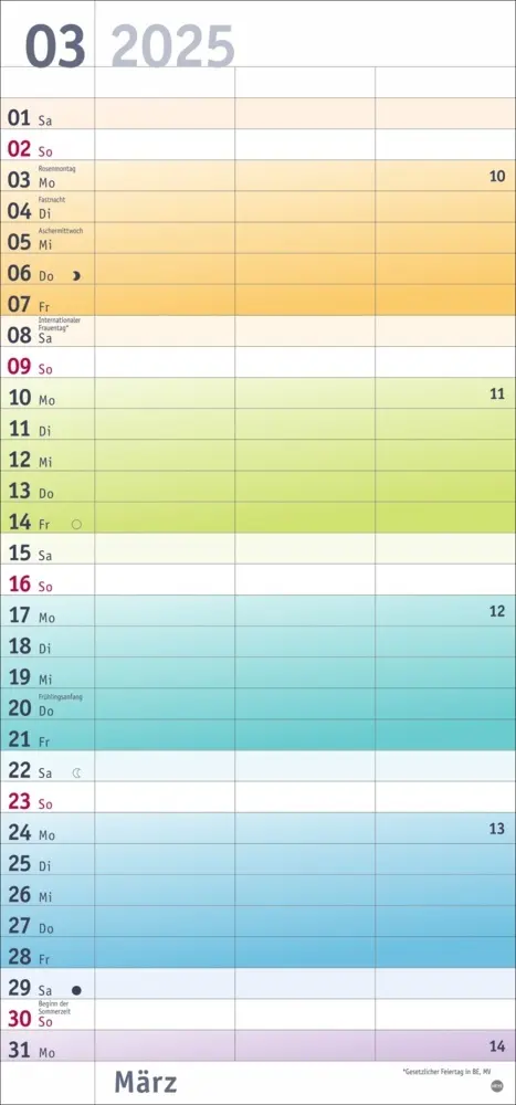 Bild: 9783756406029 | Bunte Wochen Planer für 2 2025 | Kalender | Spiralbindung | Deutsch