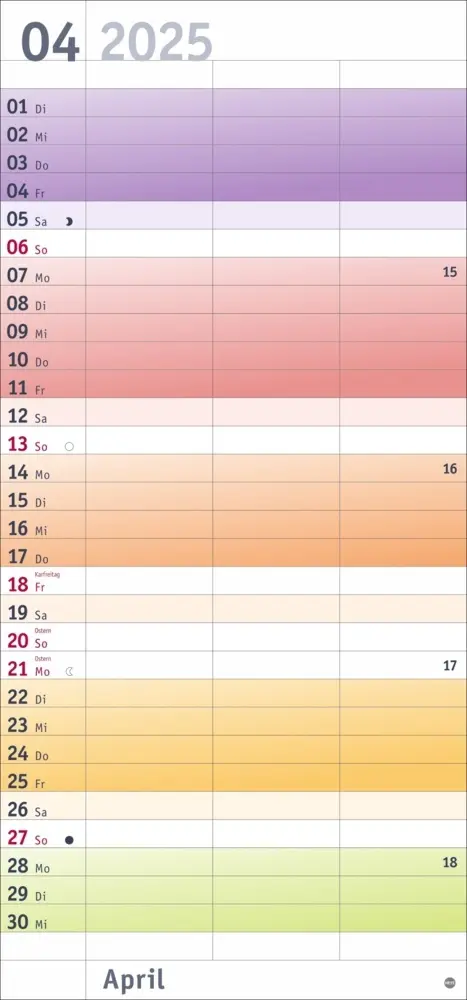 Bild: 9783756406029 | Bunte Wochen Planer für 2 2025 | Kalender | Spiralbindung | Deutsch