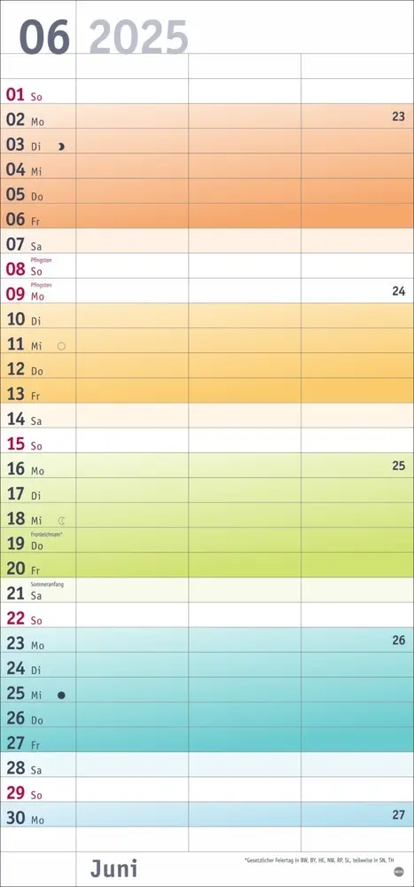 Bild: 9783756406029 | Bunte Wochen Planer für 2 2025 | Kalender | Spiralbindung | Deutsch