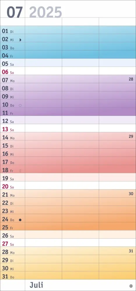 Bild: 9783756406029 | Bunte Wochen Planer für 2 2025 | Kalender | Spiralbindung | Deutsch