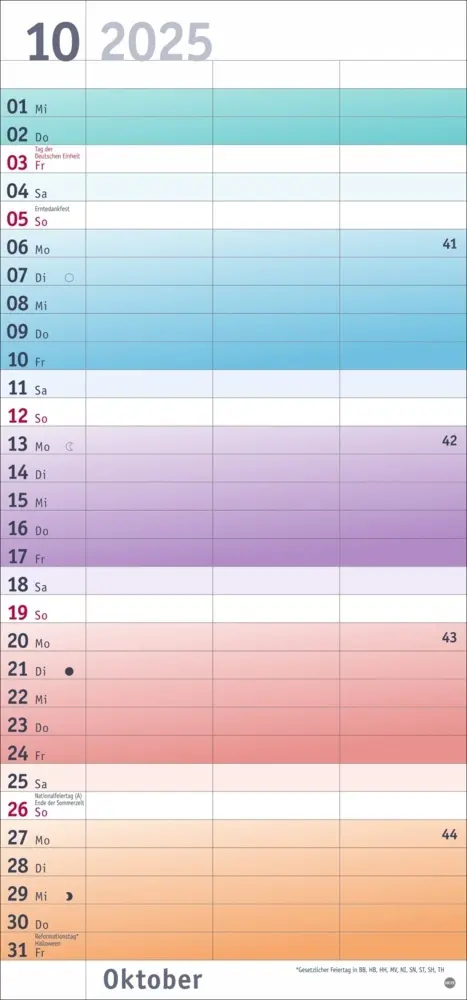 Bild: 9783756406029 | Bunte Wochen Planer für 2 2025 | Kalender | Spiralbindung | Deutsch