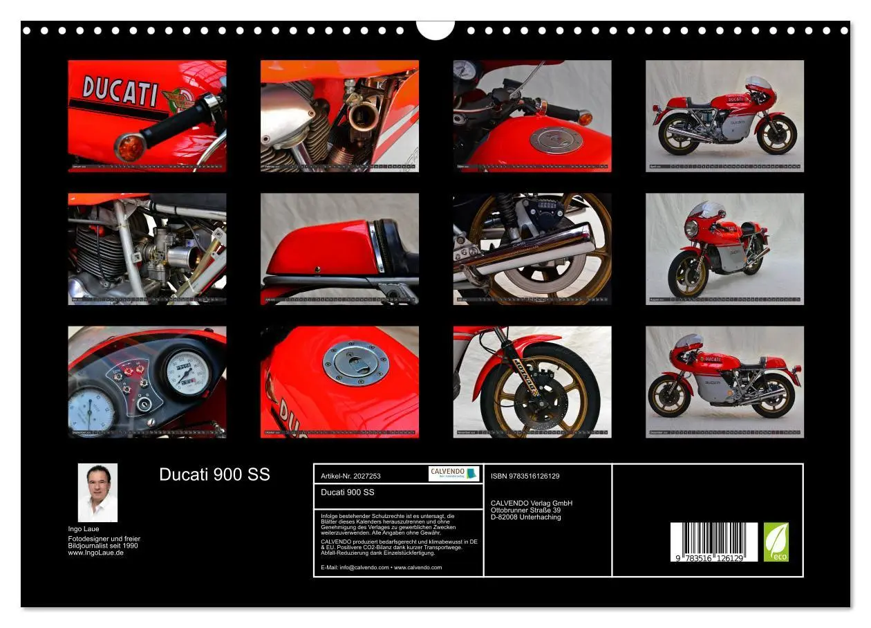 Bild: 9783516126129 | Ducati 900 SS (Wandkalender 2026 DIN A3 quer), CALVENDO Monatskalender