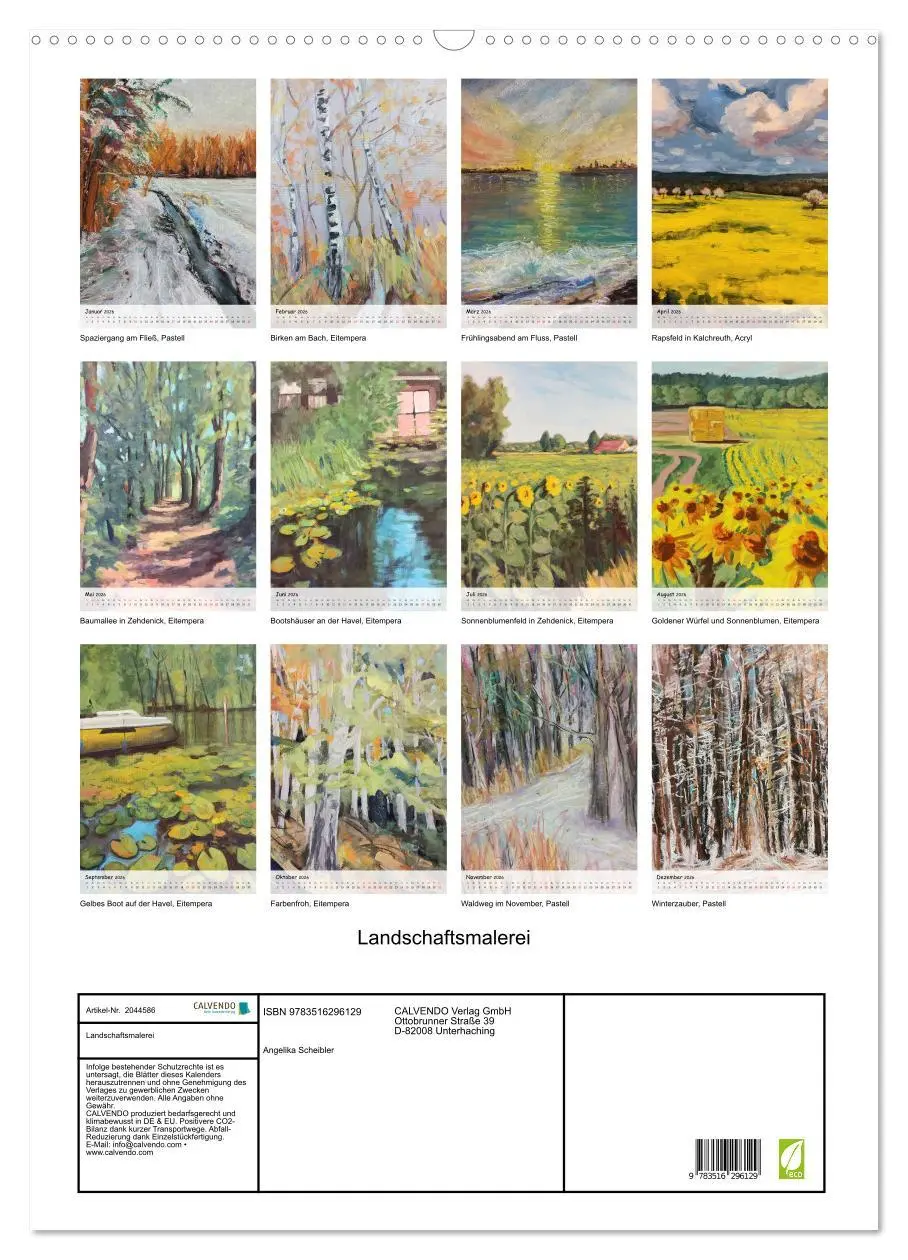 Bild: 9783516296129 | Landschaftsmalerei (Wandkalender 2026 DIN A2 hoch), CALVENDO...