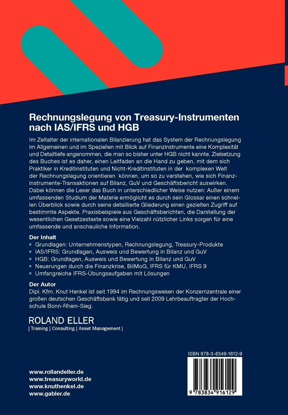 Rückseite: 9783834916129 | Rechnungslegung von Treasury-Instrumenten nach IAS/IFRS und HGB | Buch