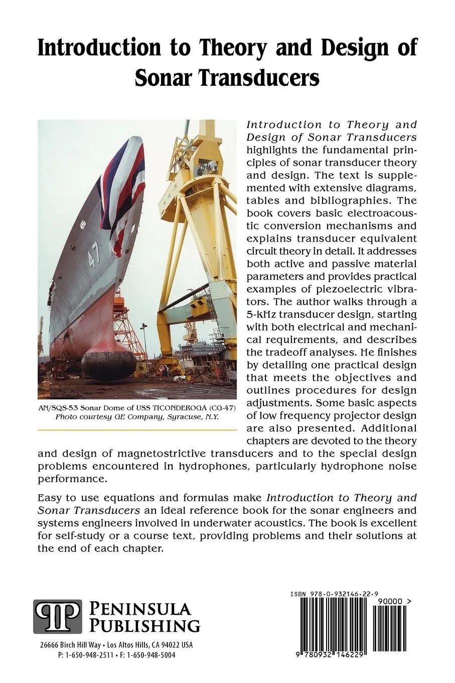 Rückseite: 9780932146229 | Introduction to the Theory and Design of Sonar Transducers | Wilson