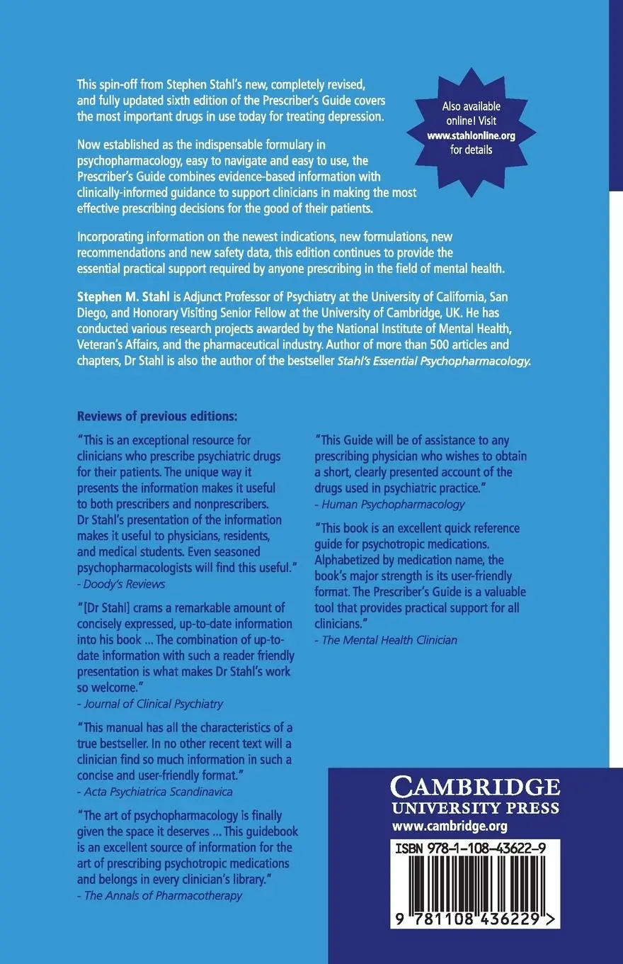 Rückseite: 9781108436229 | Prescriber's Guide | Antidepressants | Stephen M. Stahl | Taschenbuch