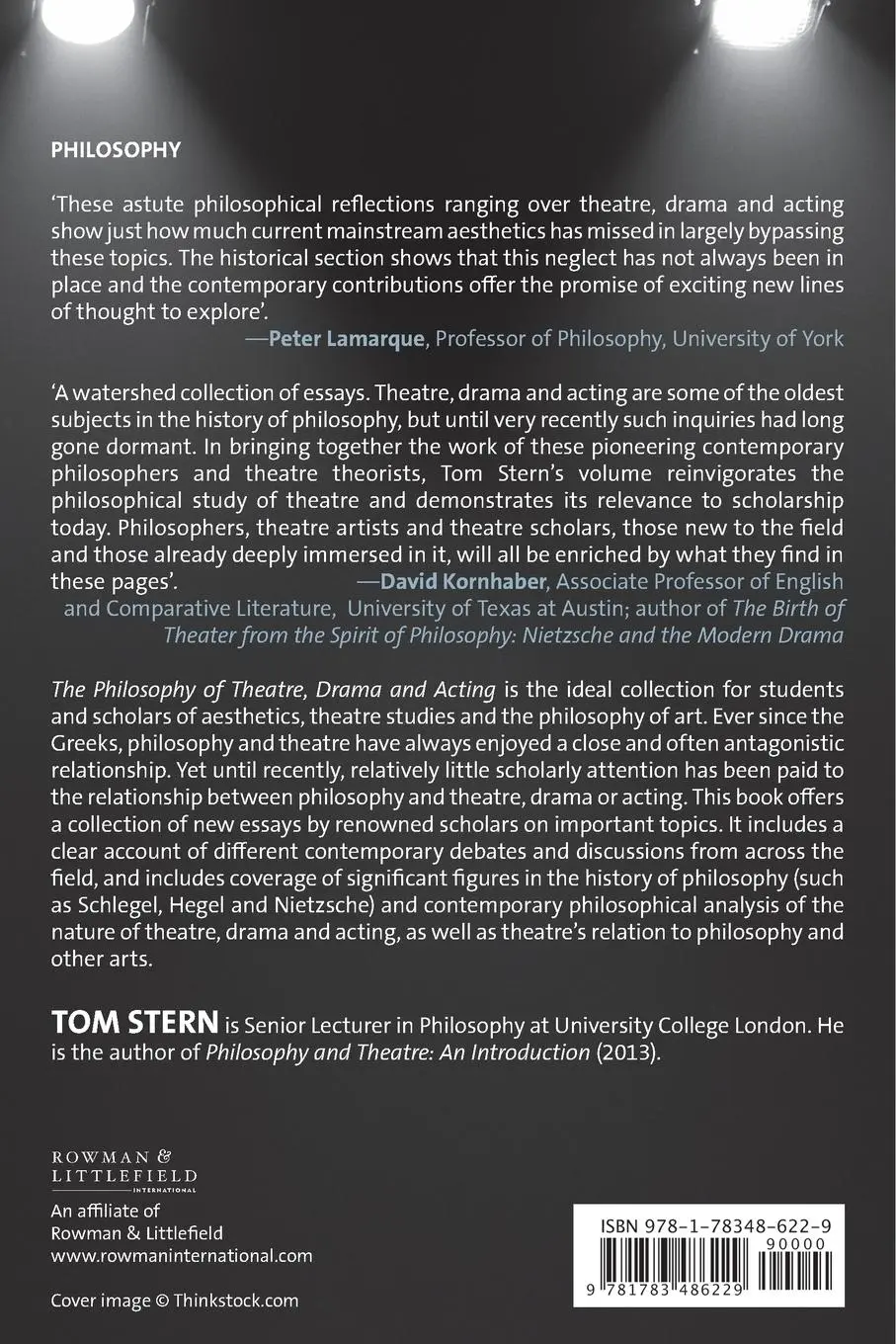 Rückseite: 9781783486229 | The Philosophy of Theatre, Drama and Acting | Tom Stern | Taschenbuch