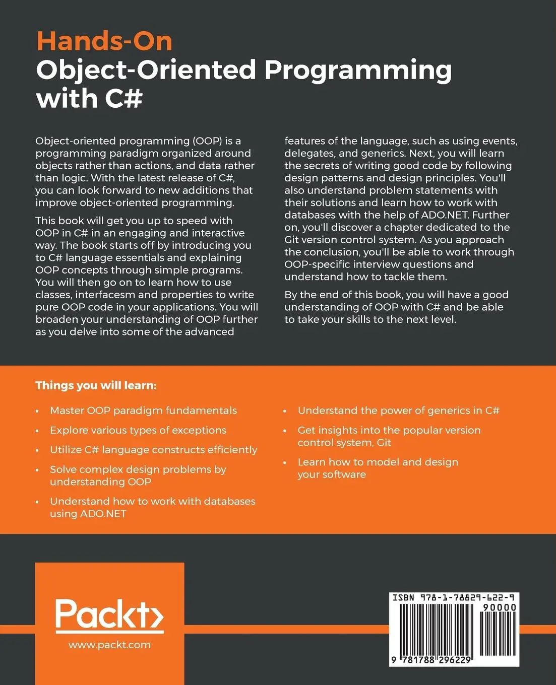 Rückseite: 9781788296229 | Hands-On Object-Oriented Programming with C | Raihan Taher | Buch