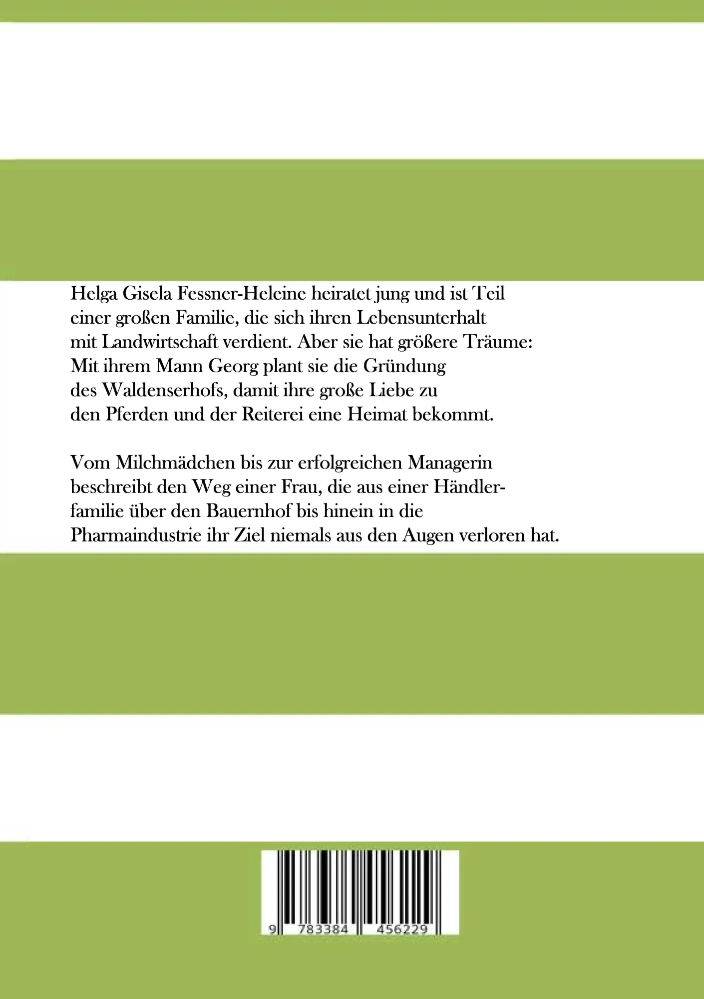 Rückseite: 9783384456229 | Vom Milchmädchen zur erfolgreichen Managerin | Helga Fessner-Heleine