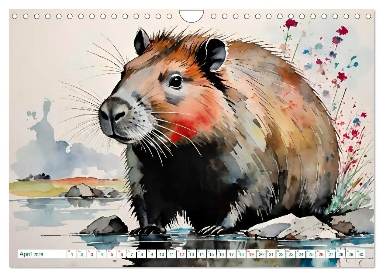 Bild: 9783457716229 | Das Capybara (Wandkalender 2026 DIN A4 quer), CALVENDO Monatskalender
