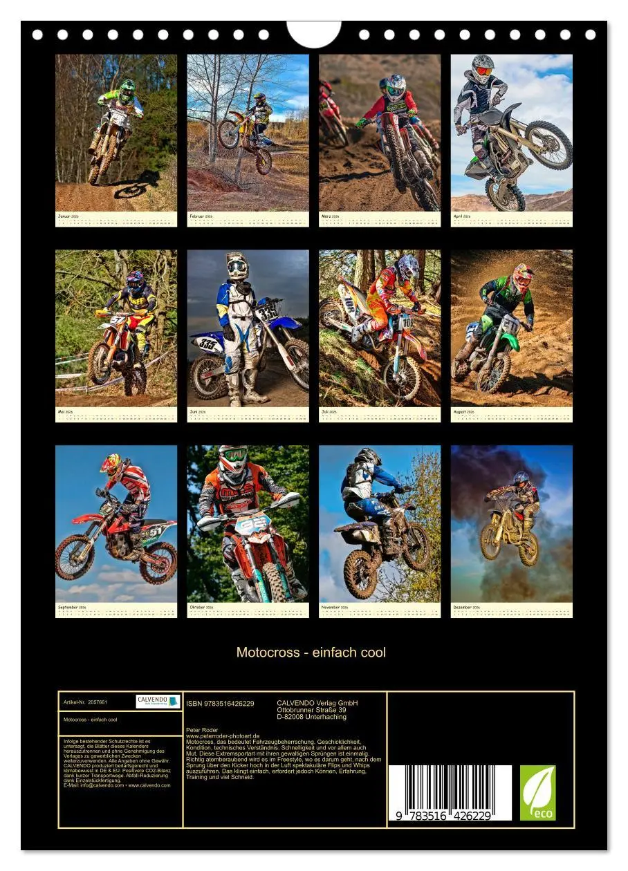 Bild: 9783516426229 | Motocross - einfach cool (Wandkalender 2026 DIN A4 hoch), CALVENDO...