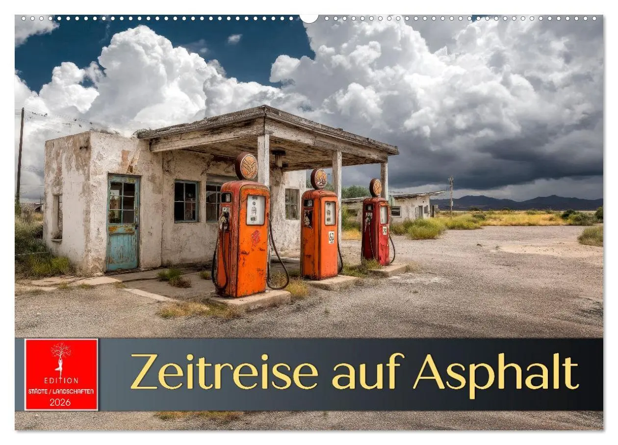 Cover: 9783516596229 | Zeitreise auf Asphalt (Wandkalender 2026 DIN A2 quer), CALVENDO...