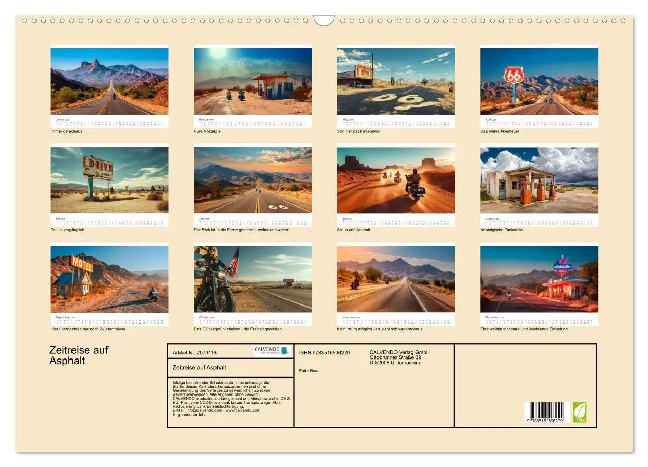 Bild: 9783516596229 | Zeitreise auf Asphalt (Wandkalender 2026 DIN A2 quer), CALVENDO...