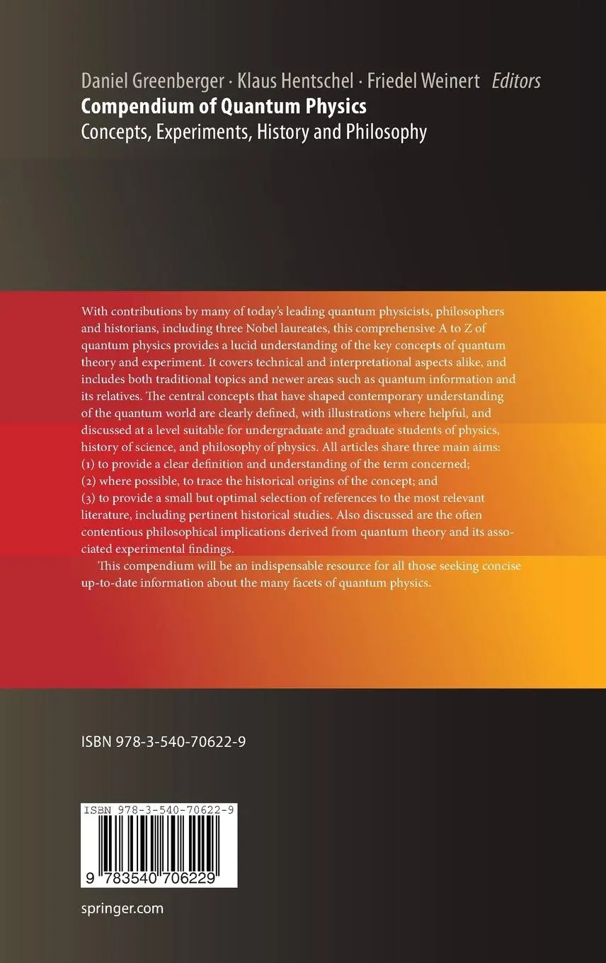 Rückseite: 9783540706229 | Compendium of Quantum Physics | Daniel Greenberger (u. a.) | Buch