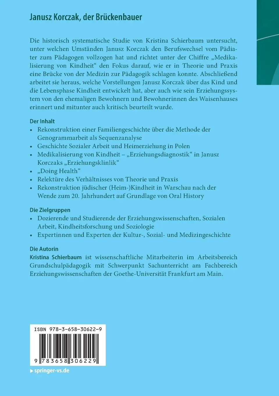 Rückseite: 9783658306229 | Janusz Korczak, der Brückenbauer | Kristina Schierbaum | Taschenbuch
