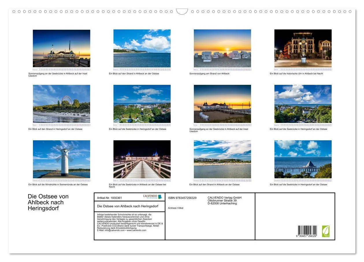 Bild: 9783457256329 | Die Ostsee von Ahlbeck nach Heringsdorf (Wandkalender 2026 DIN A2...