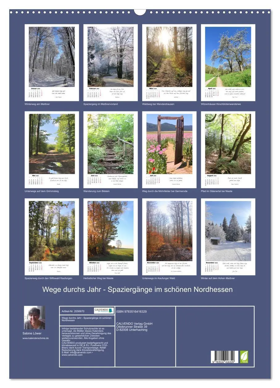Bild: 9783516416329 | Wege durchs Jahr - Spaziergänge im schönen Nordhessen (Wandkalender...